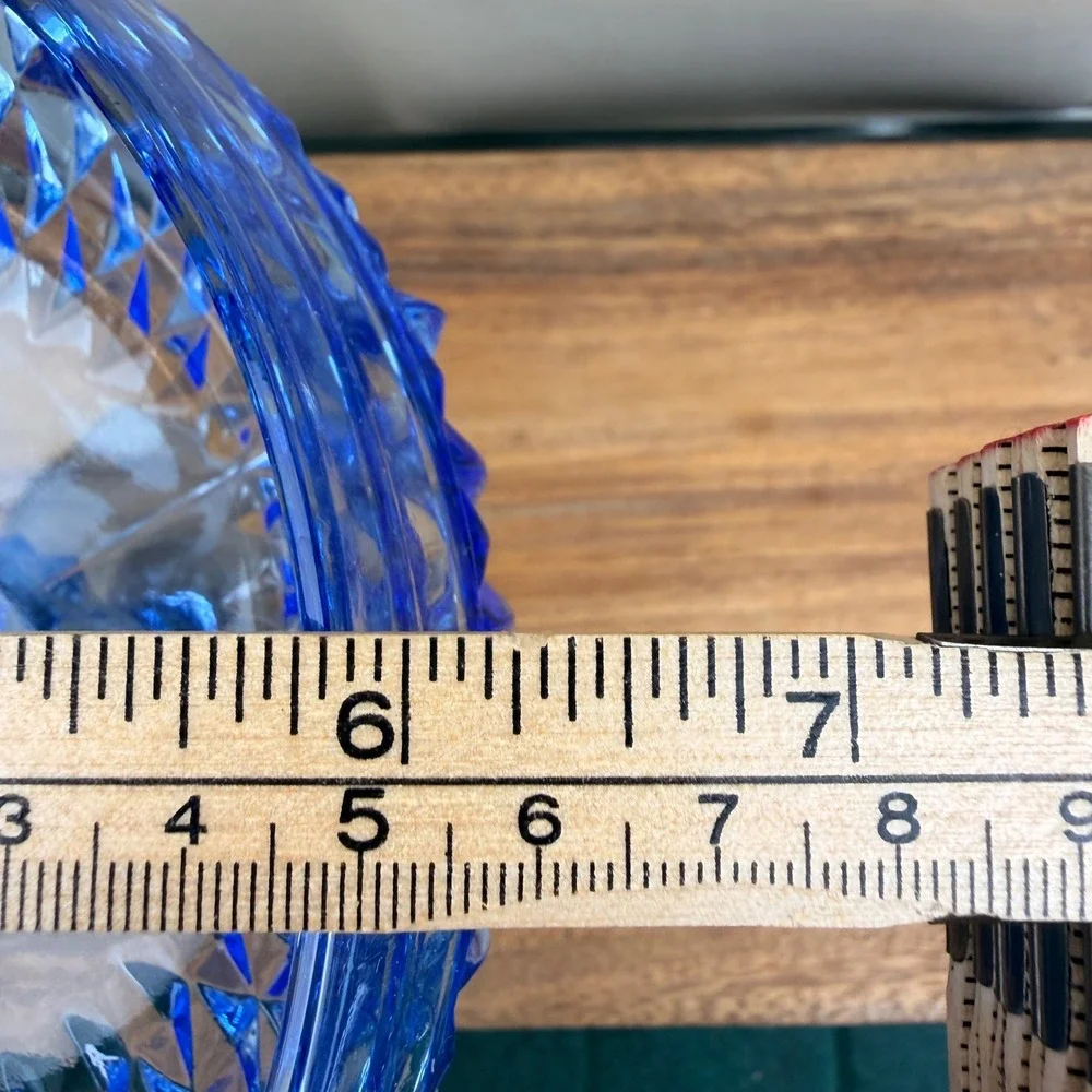 Vintage Indiana Glass Diamond Point 7.25